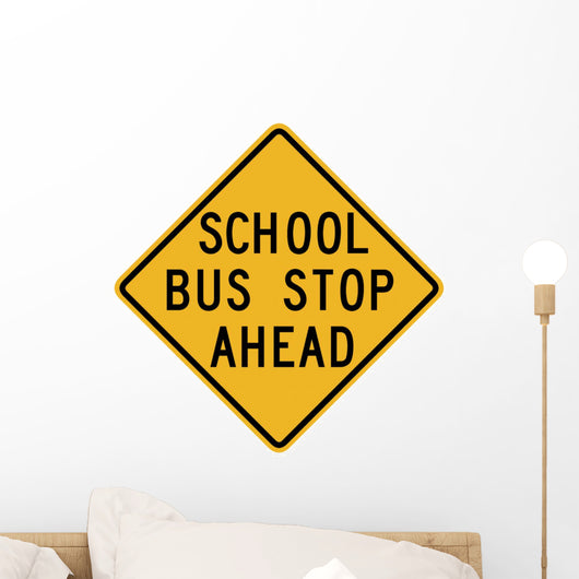 School Bus Stop Ahead Wall Decal