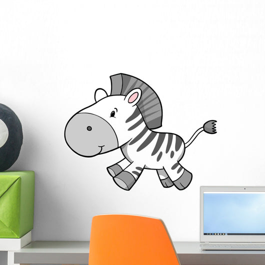 Happy Running Baby Zebra Wall Decal
