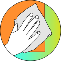 Hand wiping a wallmonkey wall decal clean