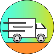 Truck delivering a custom vinyl wall decal from Wallmonkeys