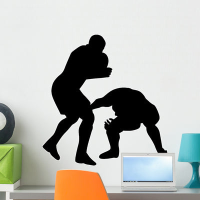 Boxing Match Boxers Wall Decal shown on a wall