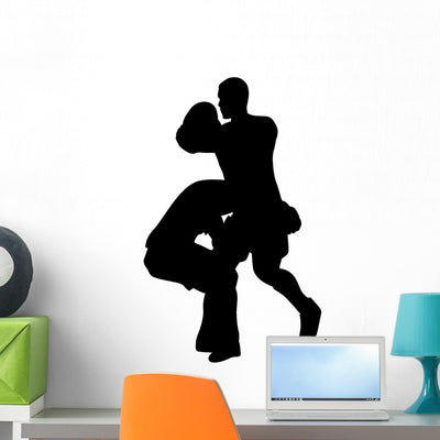 Ju Jitsu Boxers Wall Decal shown on a wall