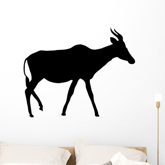 Realistic Black Antelope Silhouette Wall Decal