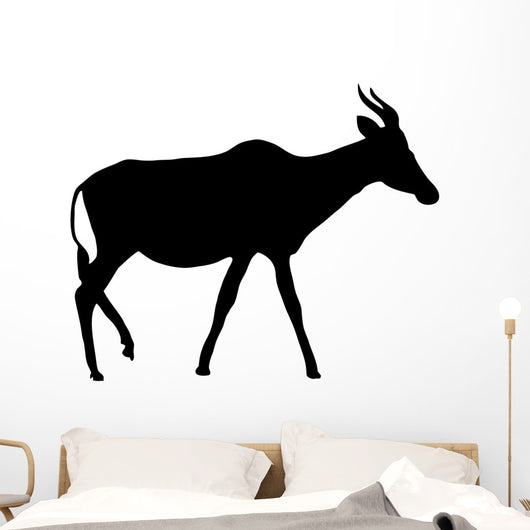 Realistic Black Antelope Silhouette Wall Decal