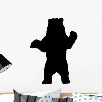 Realistic Black Bear Silhouette Wall Decal shown on a wall