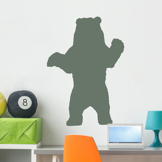 Silhouette Bear Green Wall Decal
