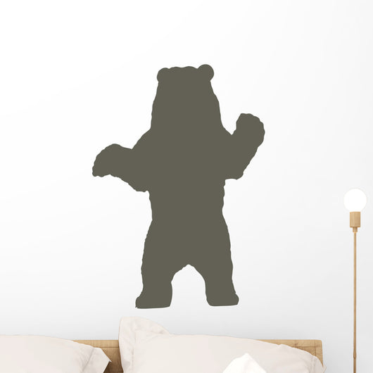 Silhouette Style Bear Brown Wall Decal
