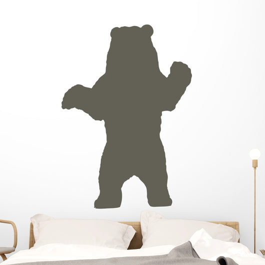 Silhouette Style Bear Brown Wall Decal