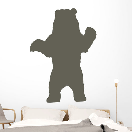 Silhouette Style Bear Brown Wall Decal