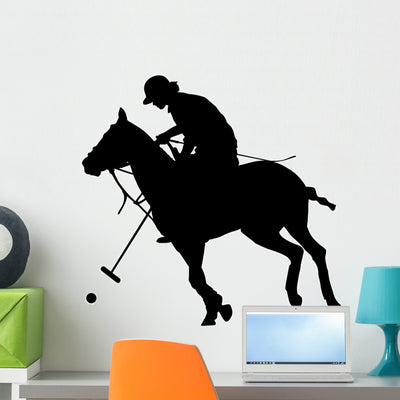 Playing Polo Wall Decal shown on a wall