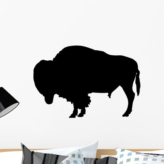Realistic Black Bison Wall Decal