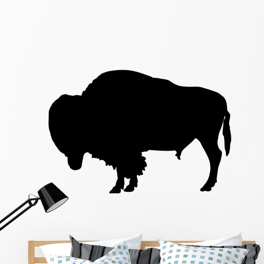 Realistic Black Bison Wall Decal
