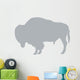 Fuzzy Grey Bison Wall Decal