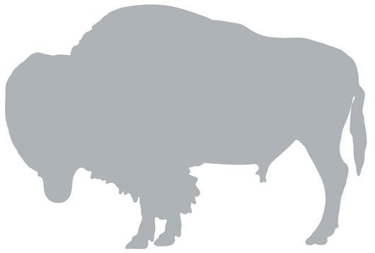 Fuzzy Grey Bison Wall Decal