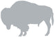 Fuzzy Grey Bison Wall Decal