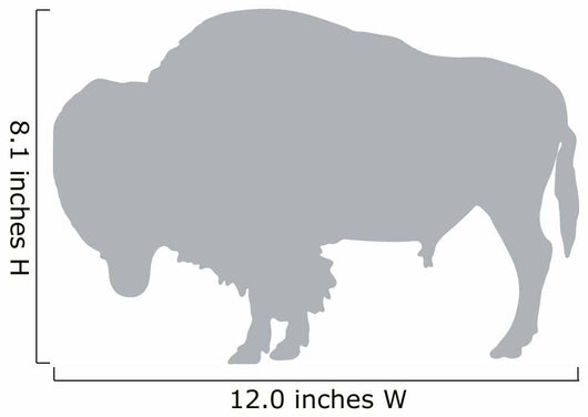 Fuzzy Grey Bison Wall Decal