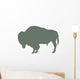Furry Green Bison Wall Decal