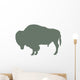 Furry Green Bison Wall Decal