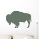 Furry Green Bison Wall Decal