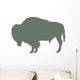 Furry Green Bison Wall Decal