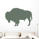 Furry Green Bison Wall Decal