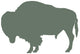 Furry Green Bison Wall Decal