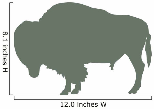 Furry Green Bison Wall Decal