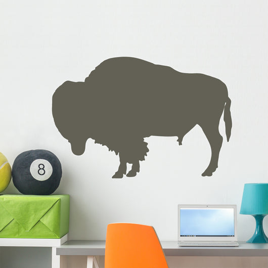 Furry Brown Bison Wall Decal