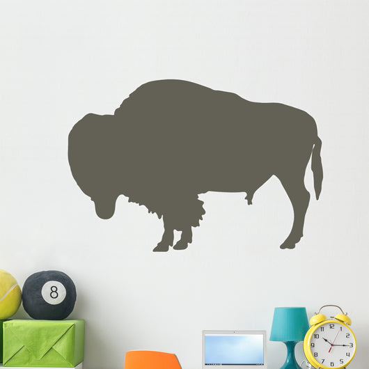 Furry Brown Bison Wall Decal