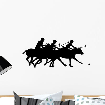 Polo Jockeys and Ponies Wall Decal shown on a wall