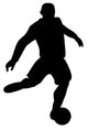 Kicking Soccer Silhouette Wall Decal