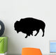 Black Walking Bison Wall Decal