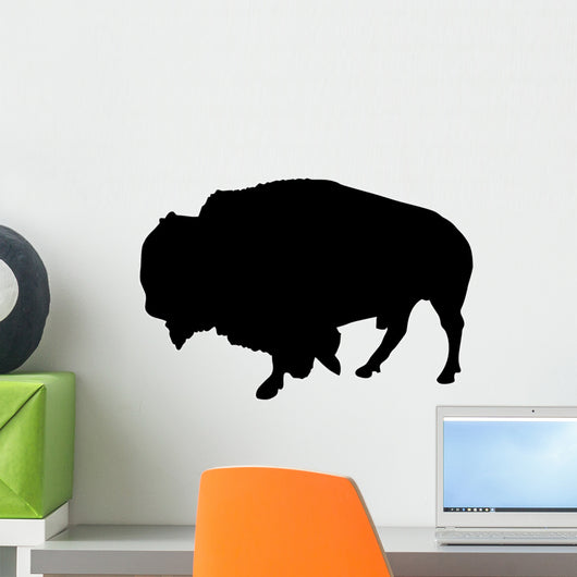 Black Walking Bison Wall Decal