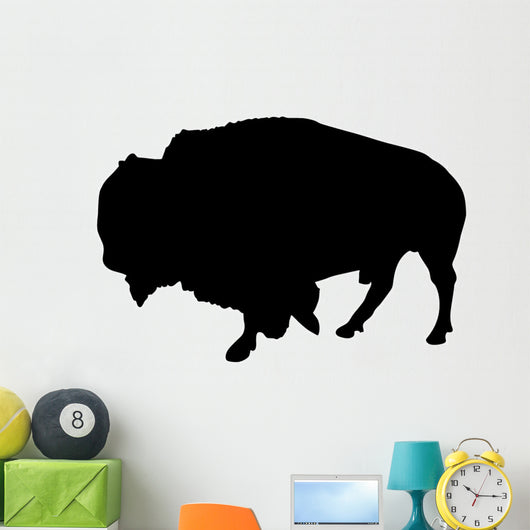 Black Walking Bison Wall Decal