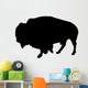 Black Walking Bison Wall Decal