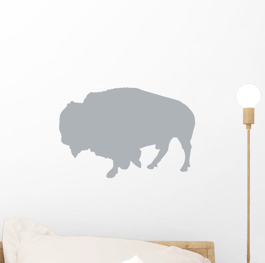 Grey Animal Silhouette Bison Wall Decal