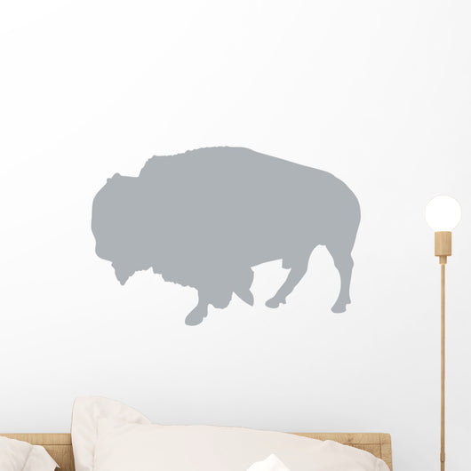 Grey Animal Silhouette Bison Wall Decal