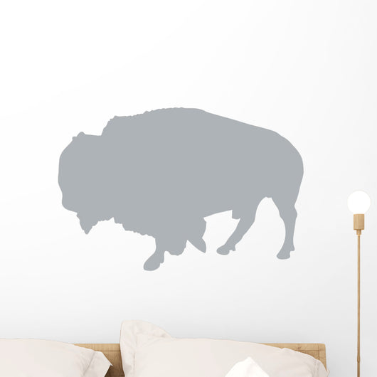 Grey Animal Silhouette Bison Wall Decal