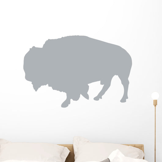 Grey Animal Silhouette Bison Wall Decal