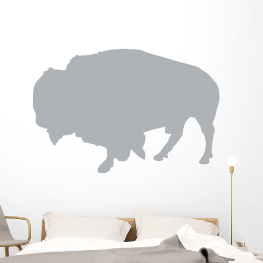 Grey Animal Silhouette Bison Wall Decal