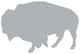 Grey Animal Silhouette Bison Wall Decal