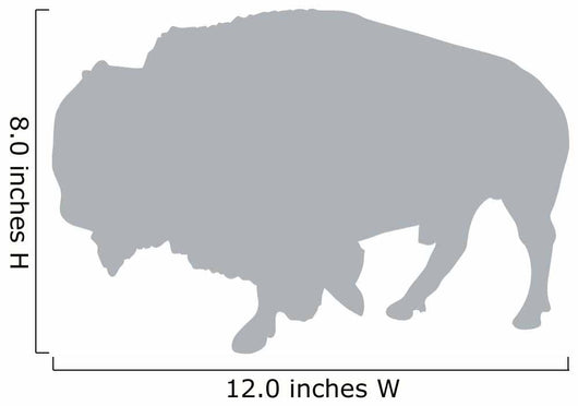Grey Animal Silhouette Bison Wall Decal
