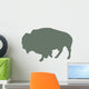 Green Animal Silhouette Bison Wall Decal