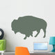 Green Animal Silhouette Bison Wall Decal