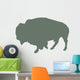 Green Animal Silhouette Bison Wall Decal