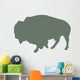 Green Animal Silhouette Bison Wall Decal