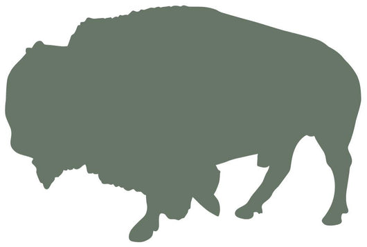 Green Animal Silhouette Bison Wall Decal