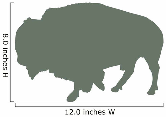 Green Animal Silhouette Bison Wall Decal