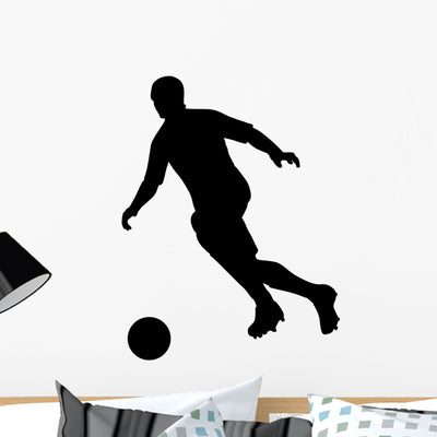 Offensive Soccer Wall Decal shown on a wall