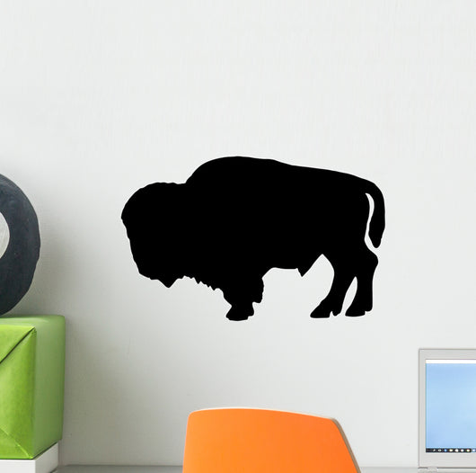 Fuzzy Black Bison Wall Decal